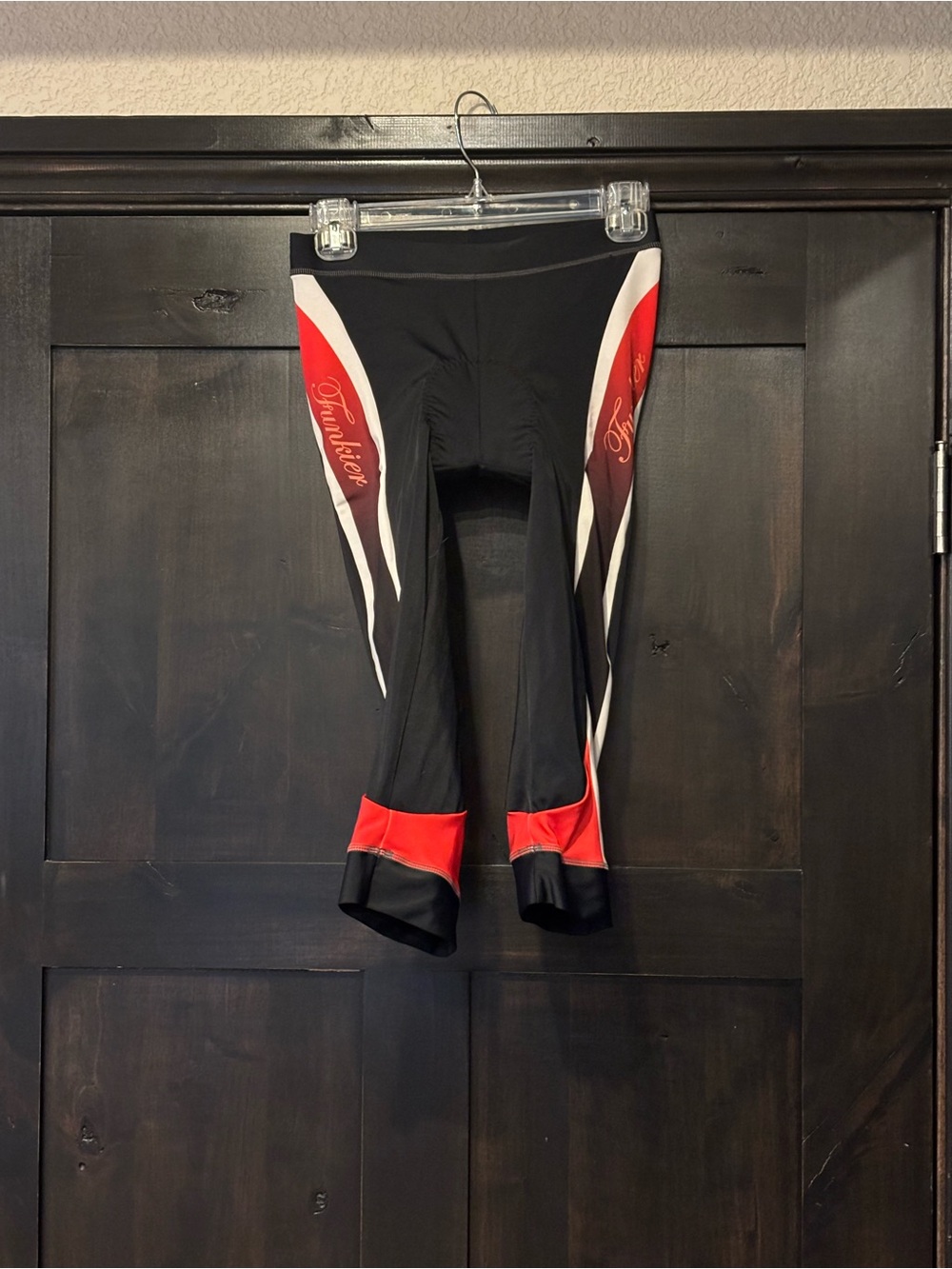 Funkier Padded Cycling Shorts/Capris Size L Black/Red/White Pull-On S-298-C8